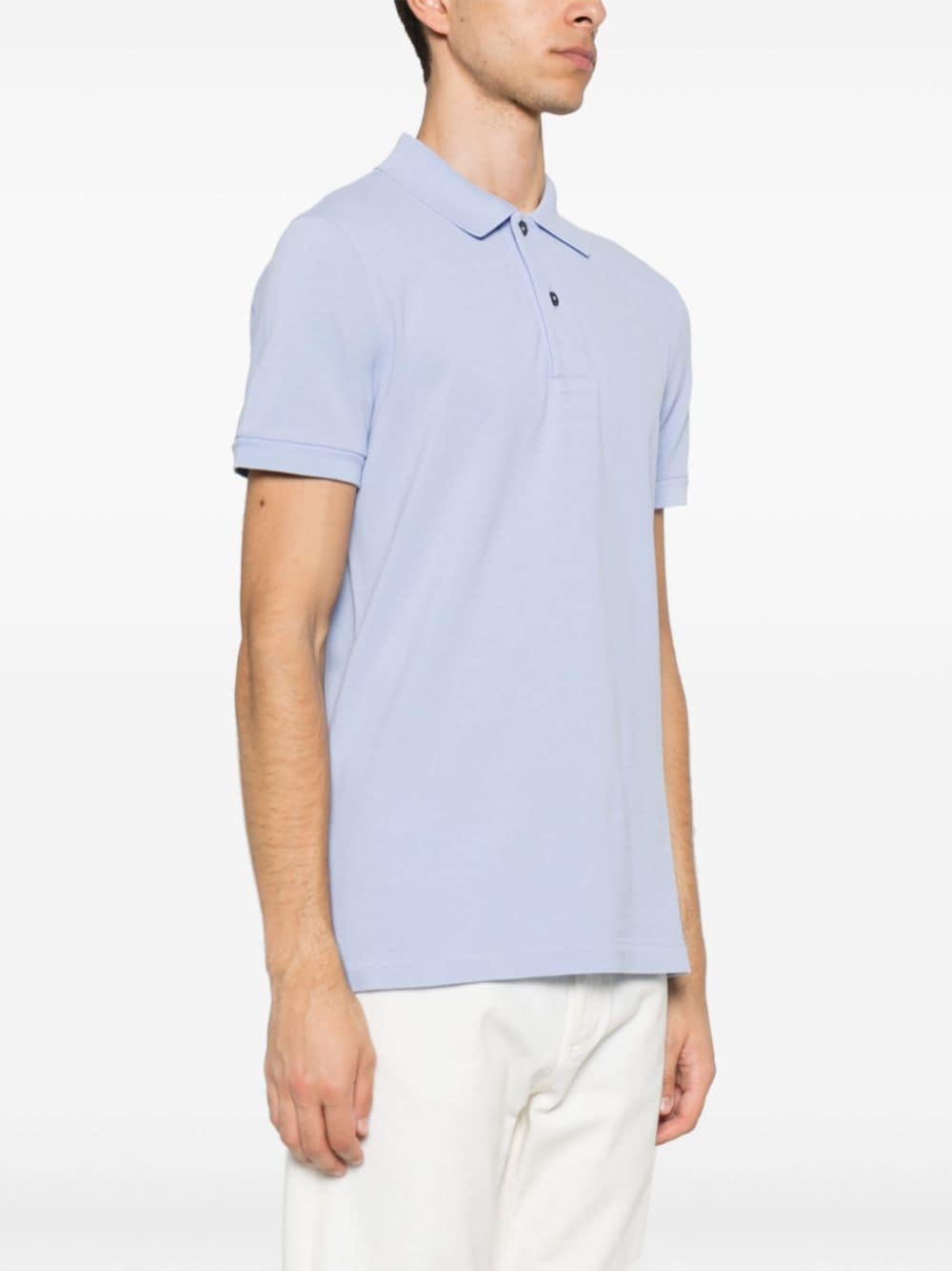 Shop Tom Ford Logo-embroidered Polo Shirt In 蓝色