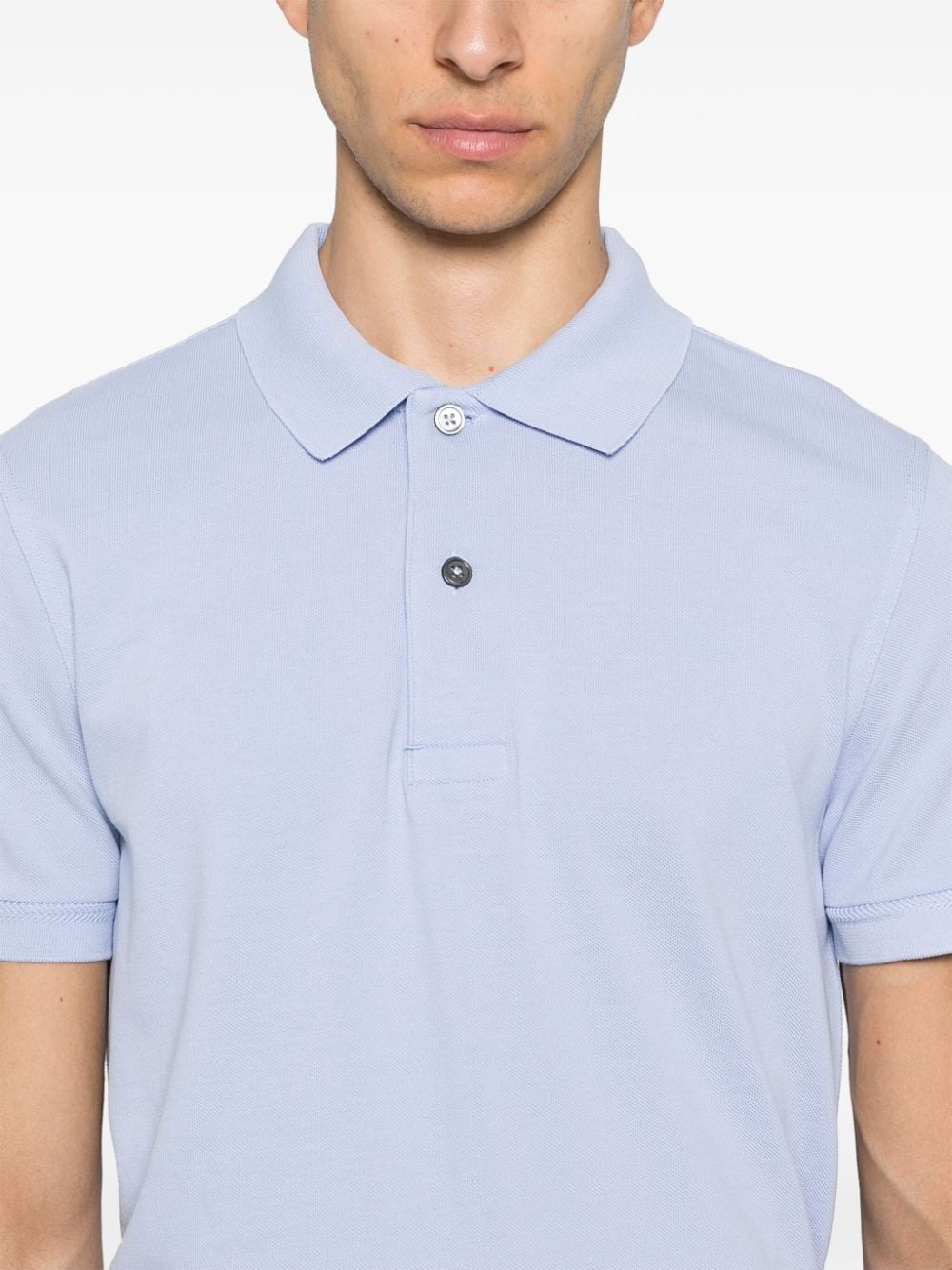 Shop Tom Ford Logo-embroidered Polo Shirt In 蓝色