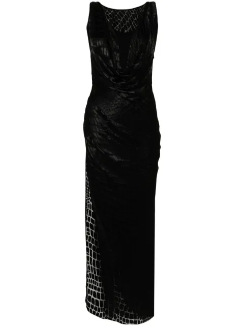 Blumarine devoré-effect dress