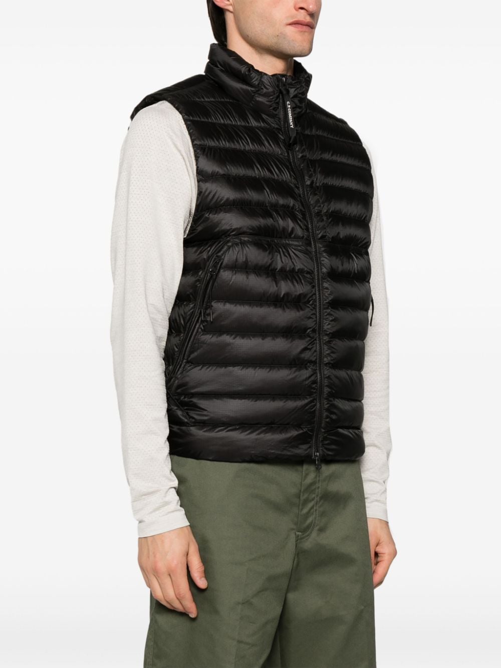 Shop C.p. Company Lens-detail Padded Gilet In Black