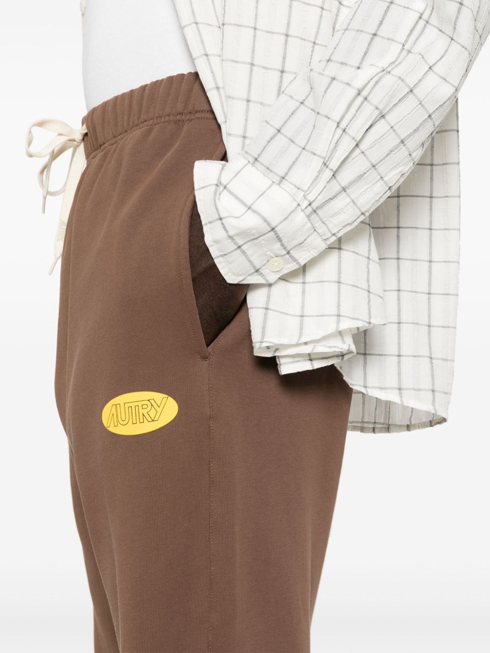 Shop Autry Logo-print Track Pants In Brown