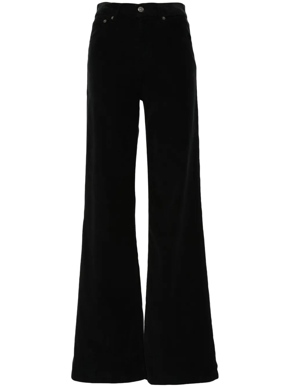 DONDUP Amber mid waist broek met wijde pijpen Zwart