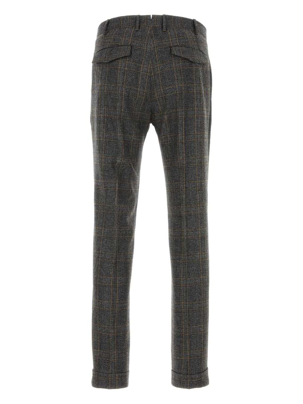 PT Torino checked mid-rise tapered trousers - Grey