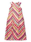 Missoni Kids panelled zigzag-pattern dress - Red