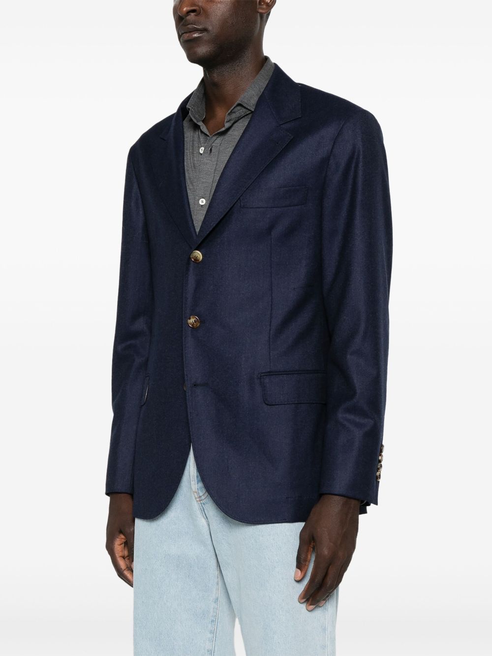 Brunello Cucinelli single-breasted wool blazer Men