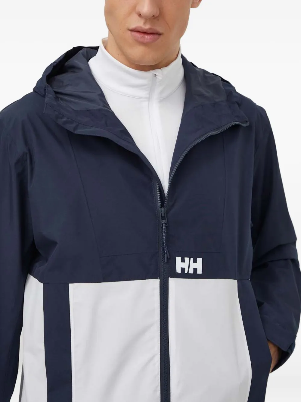 Helly Hansen Performance jack met logoprint en capuchon Blauw