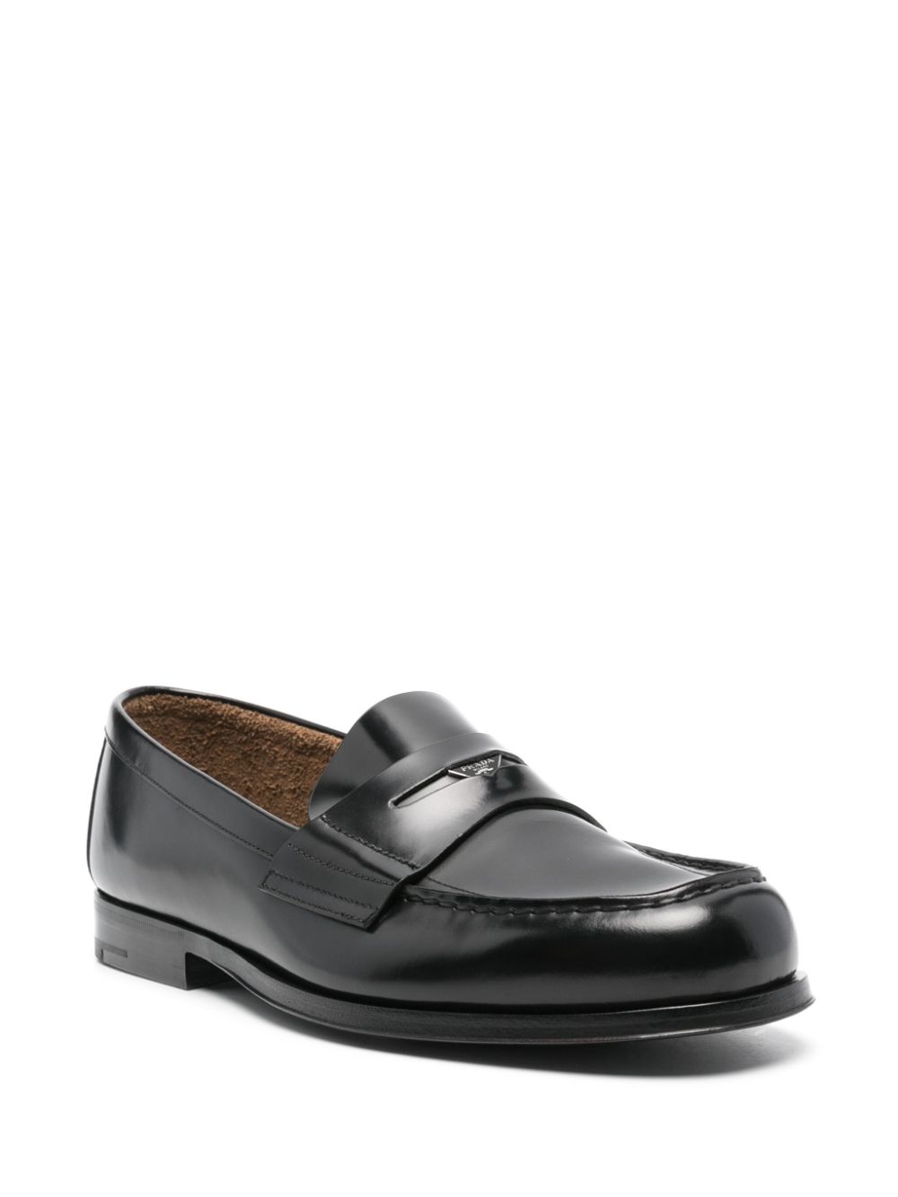 Prada Pre-Owned Loafers met triangel-logo - Zwart