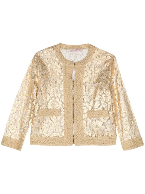 Valentino Garavani Pre-Owned floral-lace lamé jacket