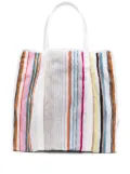 Missoni striped towelling tote bag - White