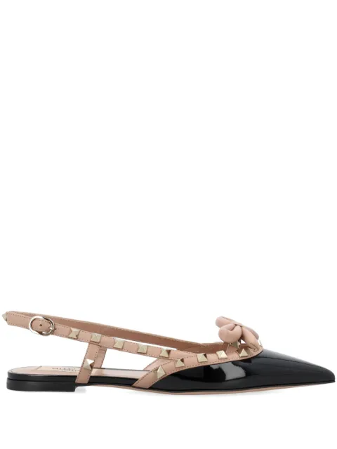 Valentino Garavani Rockstud bow slingback ballerina shoes