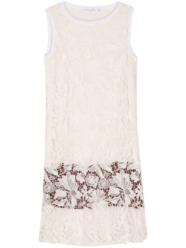 Dior 2010s Laced Mini Dress - White