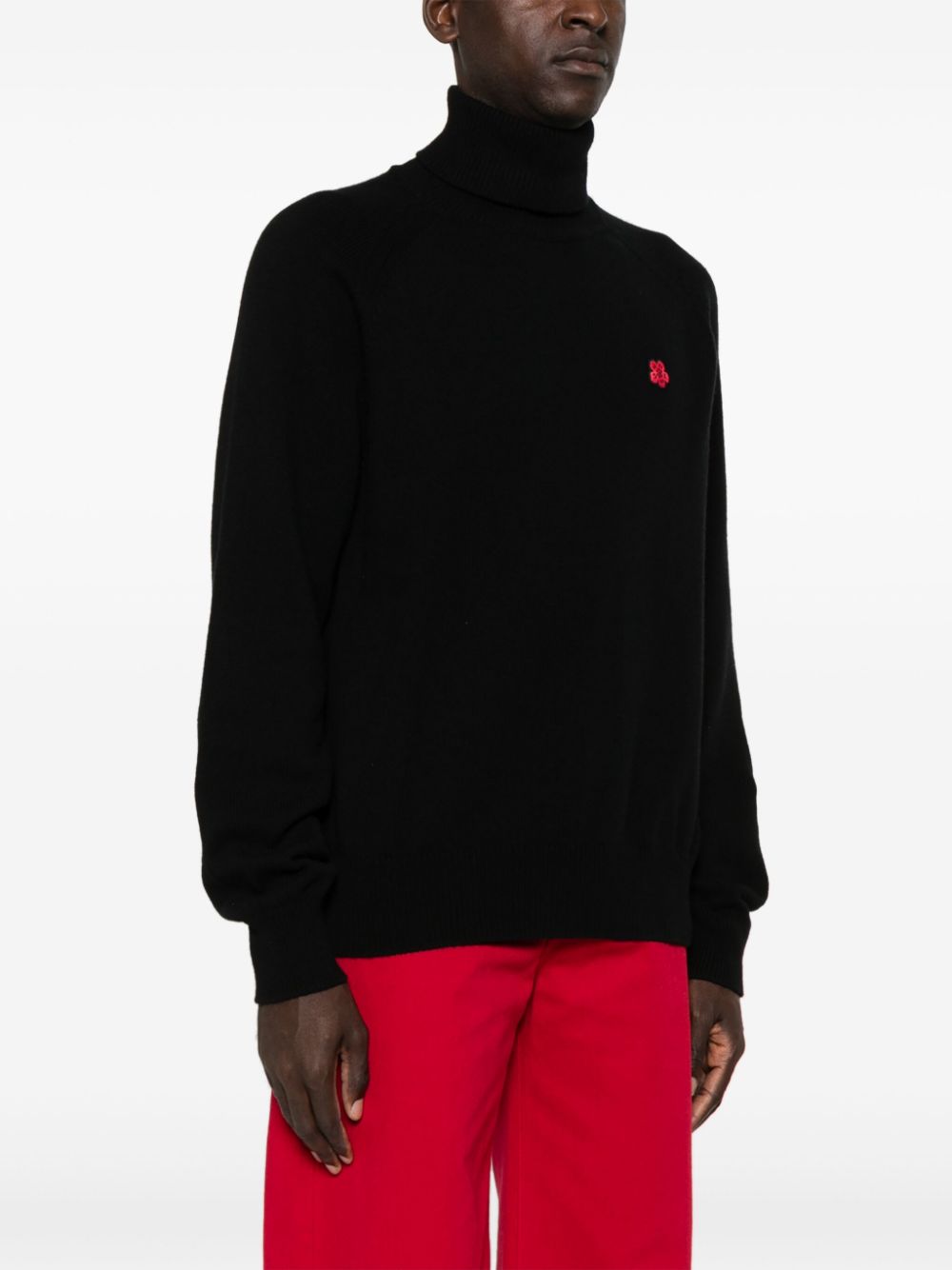 Shop Kenzo Roll-neck Wool Jumper In Black