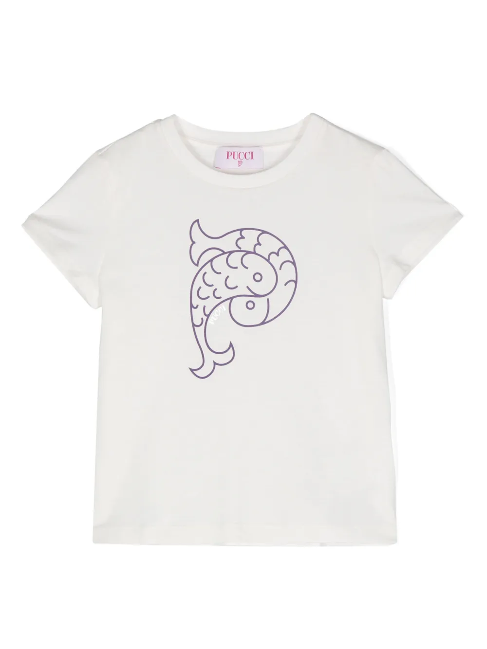 Pucci Junior Kids' Logo-print Cotton T-shirt In White