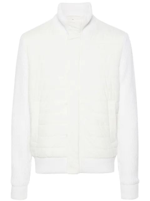 Herno knitted-panels padded bomber jacket