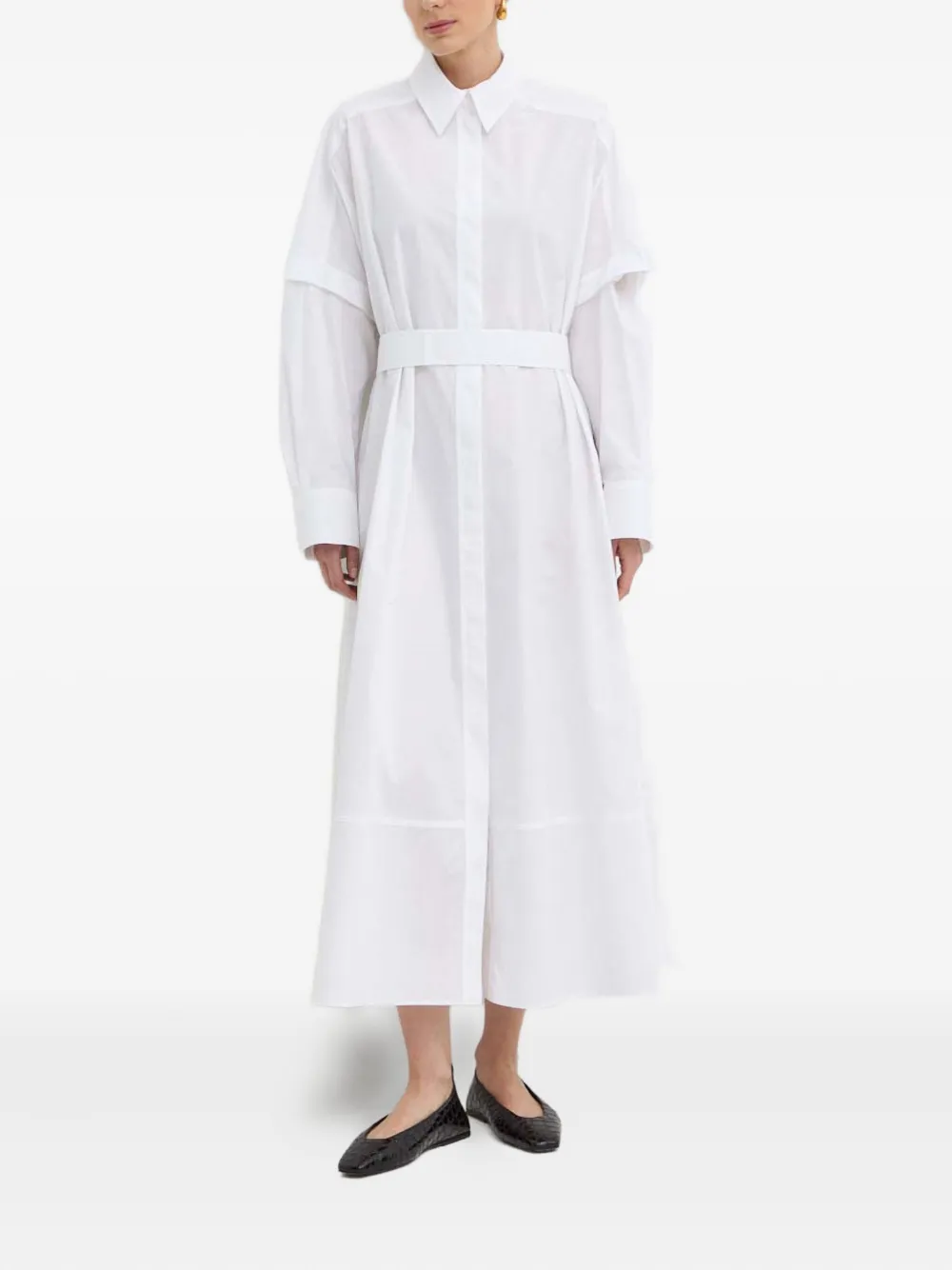 IVY OAK layered shirt dress | White | Image 1