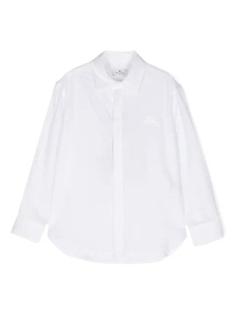 ETRO KIDS Pegaso-embroidered button-up shirt