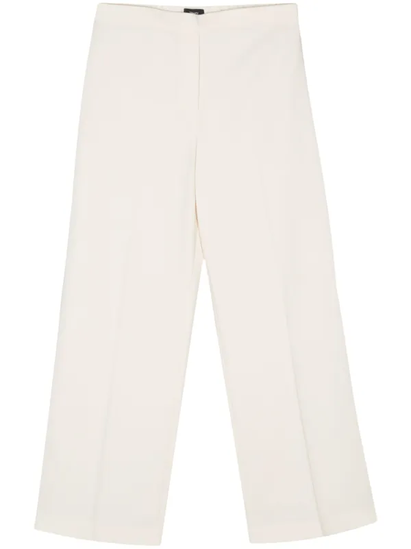 Theory Wide-leg Crepe Trousers in White