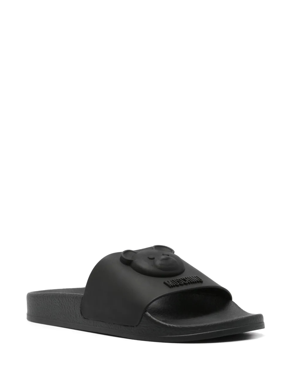 Moschino Slippers met teddybeerprint - Zwart