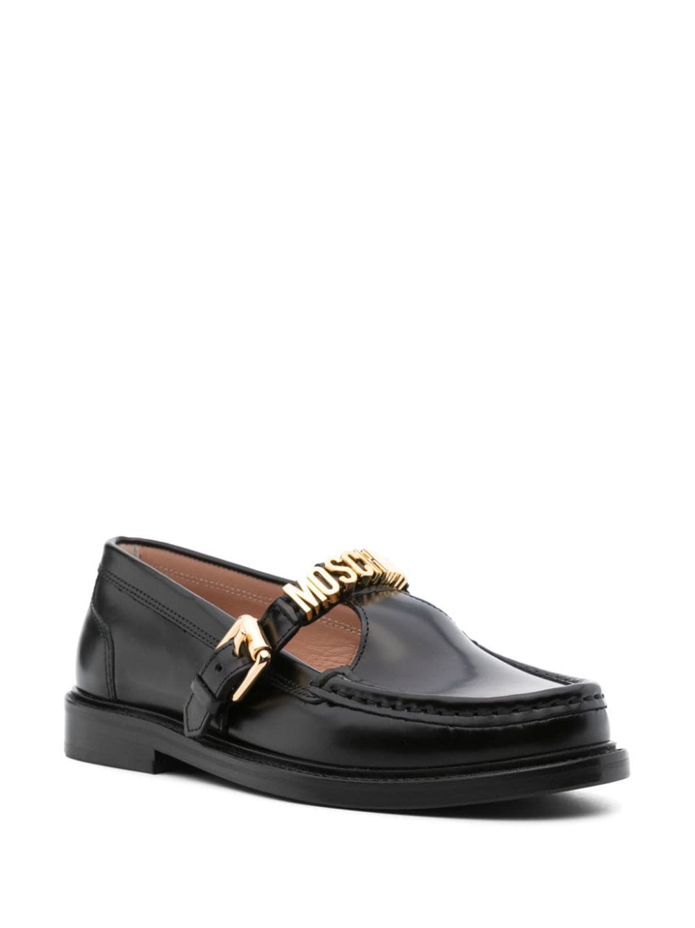 Moschino Loafers met logo - Zwart