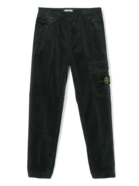 Stone Island Junior pantalones de pana con motivo Compass