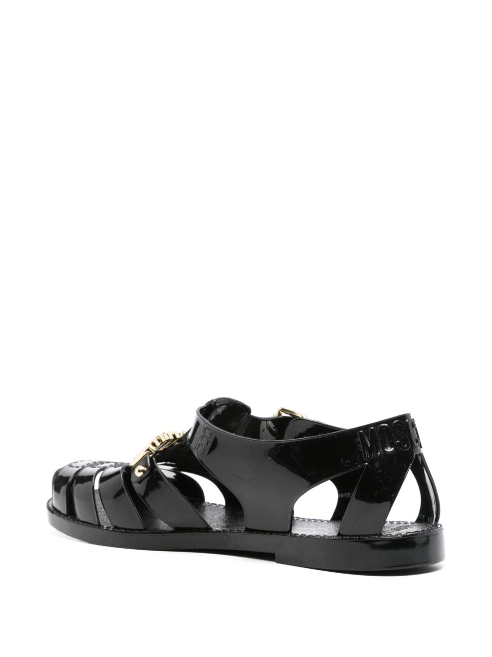 Moschino logo lettering sandals Black