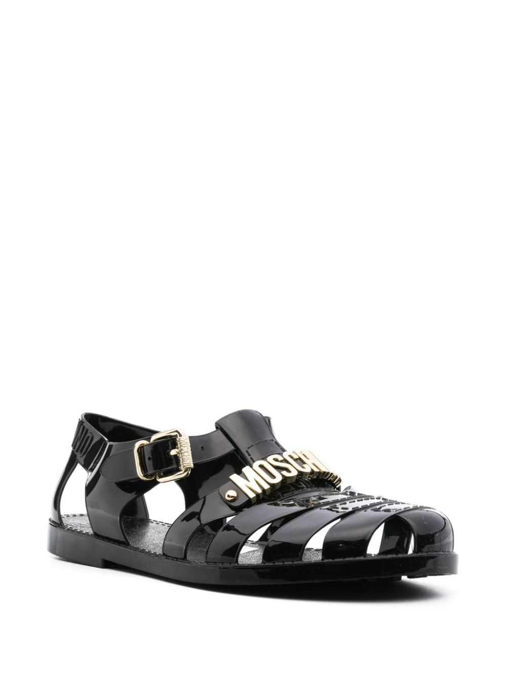 Moschino Sandalen met logo - Zwart