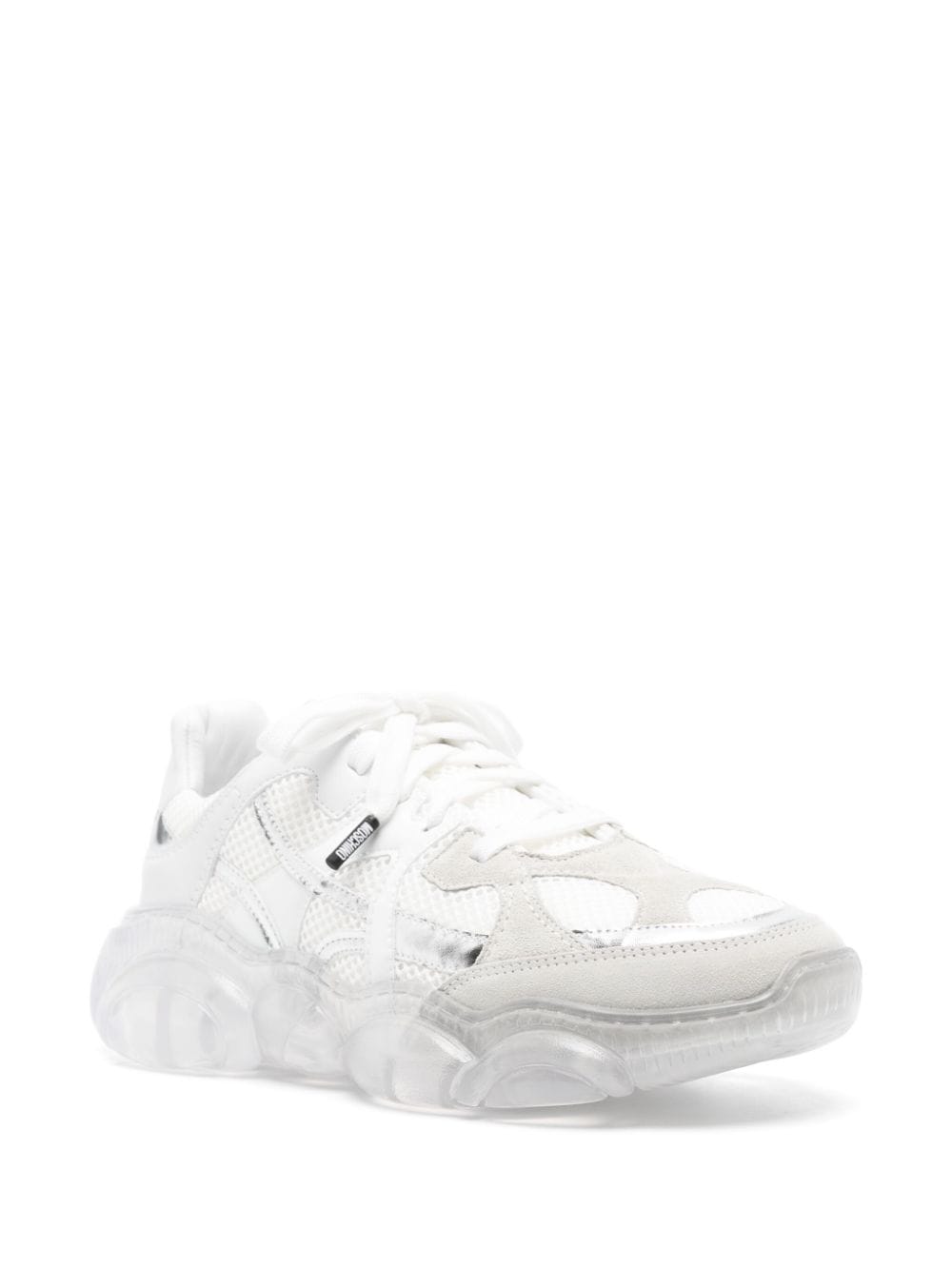Moschino Sneakers met vlakken en veters - Wit