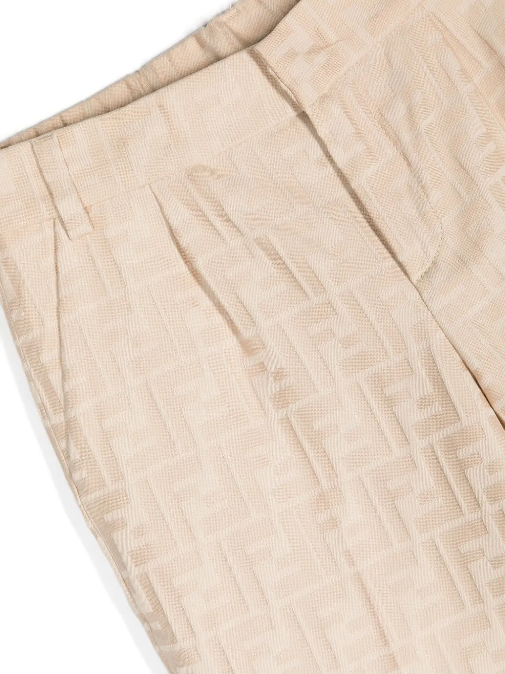 Fendi Kids Broek met FF jacquard Beige