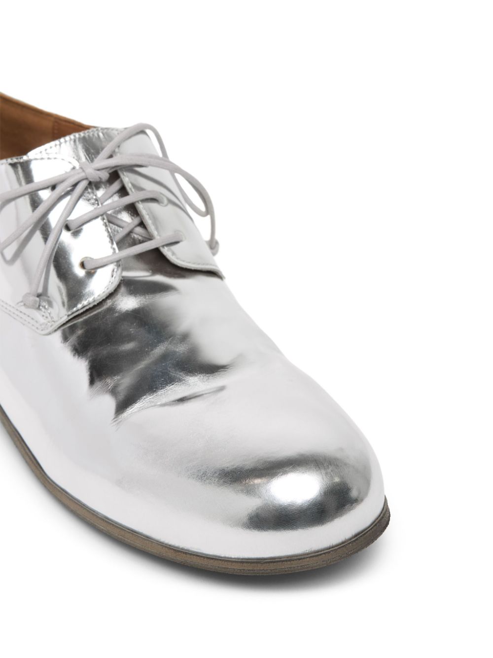 Marsèll Metallic leren derby schoenen Zilver