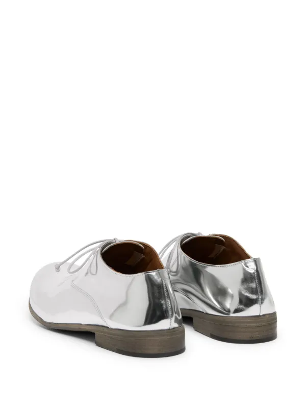 Patent Leather Silver Lace Up Sneakers Marsèll Metallic Leather