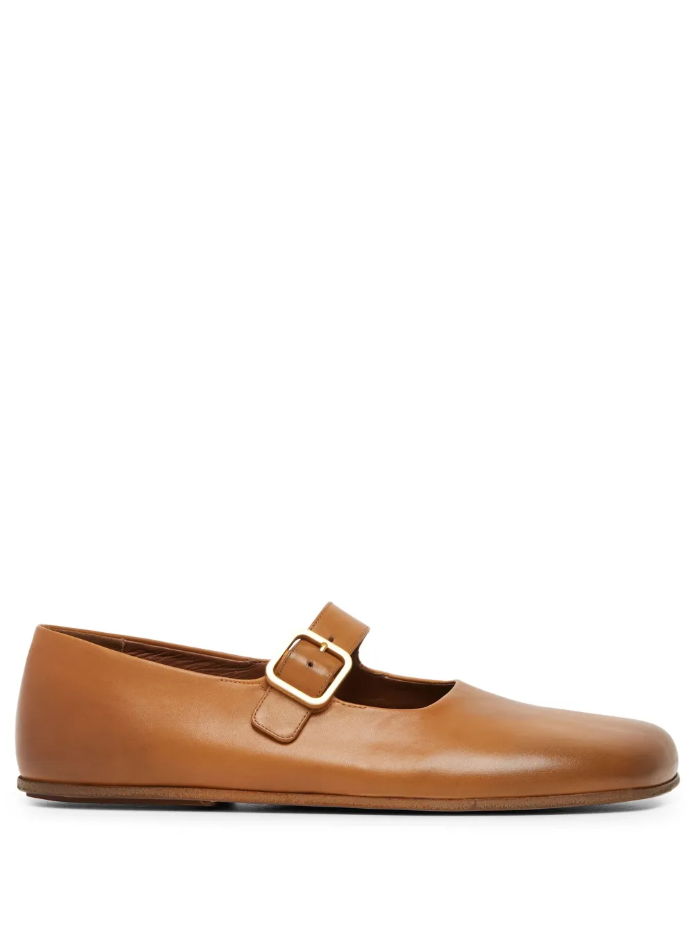 Marsèll Mary Jane leather ballerina shoes Brown