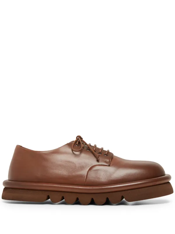 Marsèll Chunky Sole Leather Derby Shoes Brown FARFETCH IN