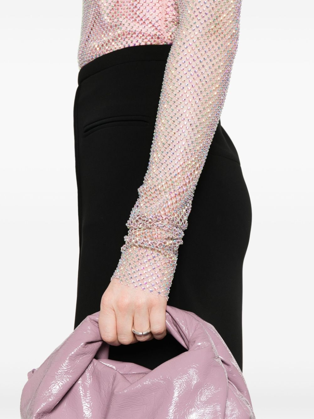 Shop Sportmax Sequined Layered Top In Violett