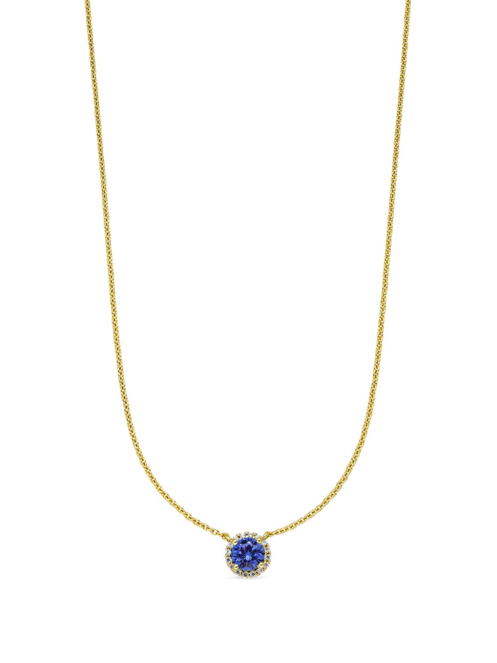 14kt recycled yellow gold Ava sapphire and diamond necklace