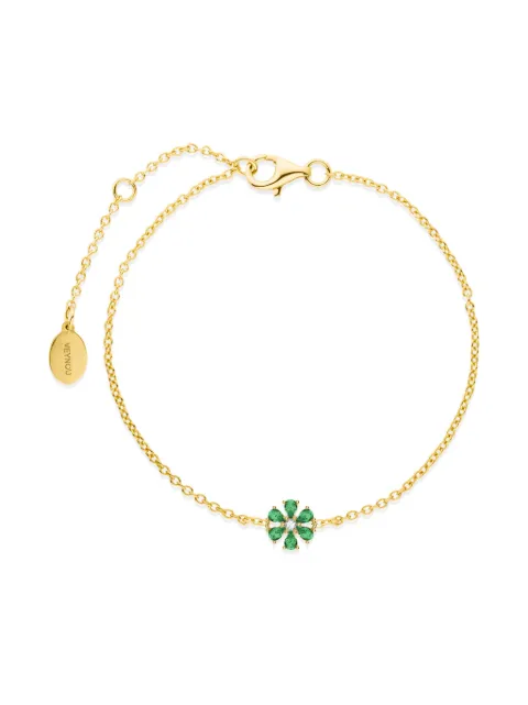 VEYNOU pulsera Blooming Eden en oro amarillo de 14kt con esmeralda