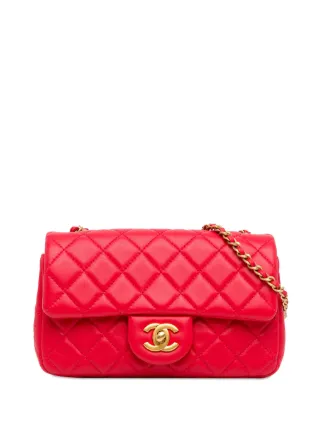 CHANEL　バッグ　 レッド Chanel Dark Red Quilted Patent Leather Classic Maxi Double