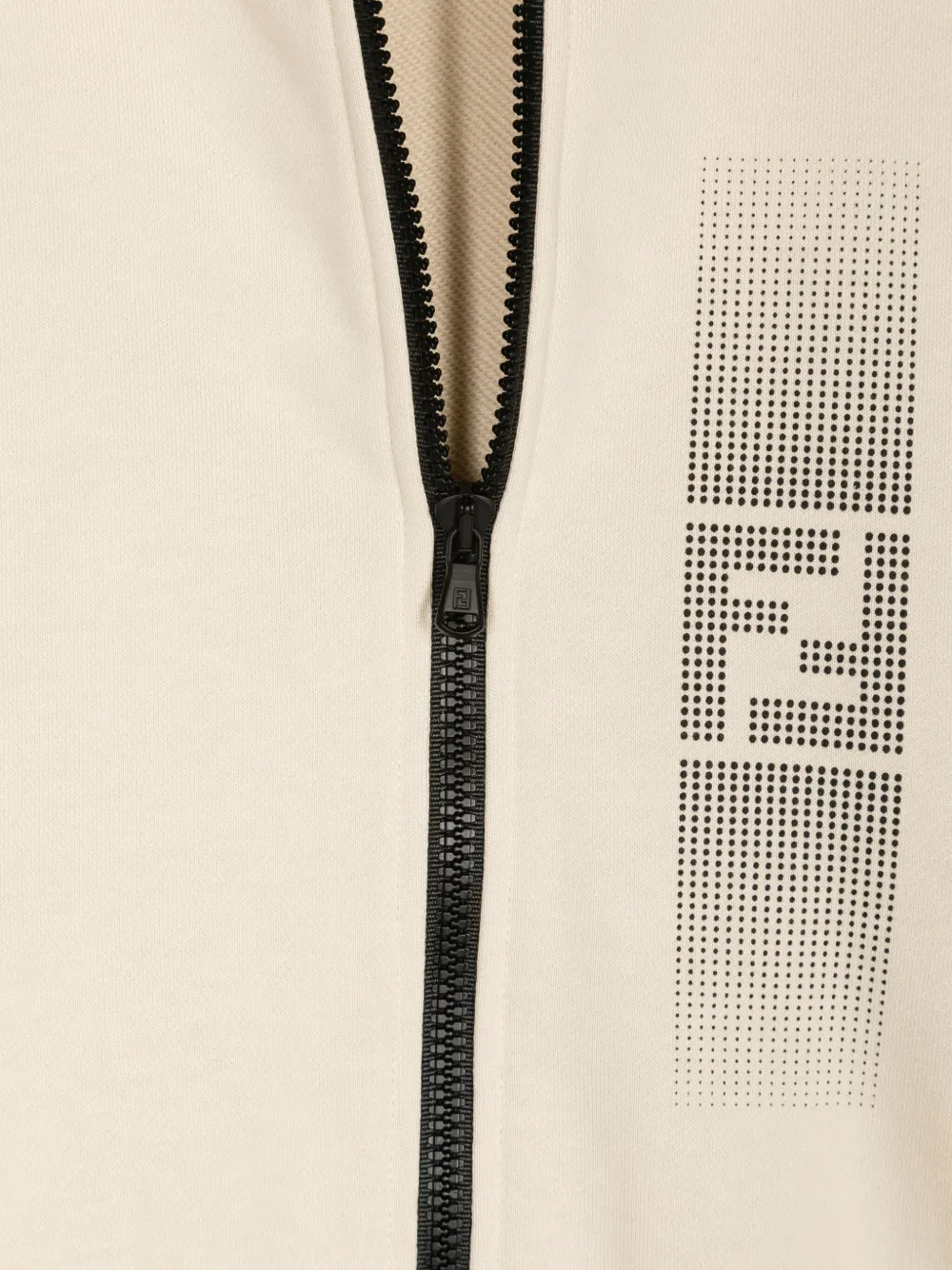 Fendi Kids Hoodie met logoprint en rits Beige