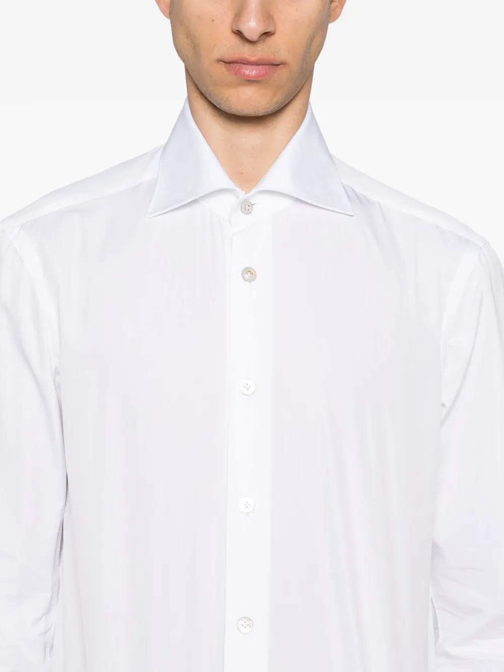 Shop Kiton Cotton Shirt In White