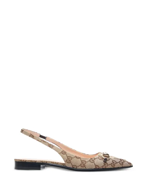 Gucci flats con monograma estampado y tira trasera