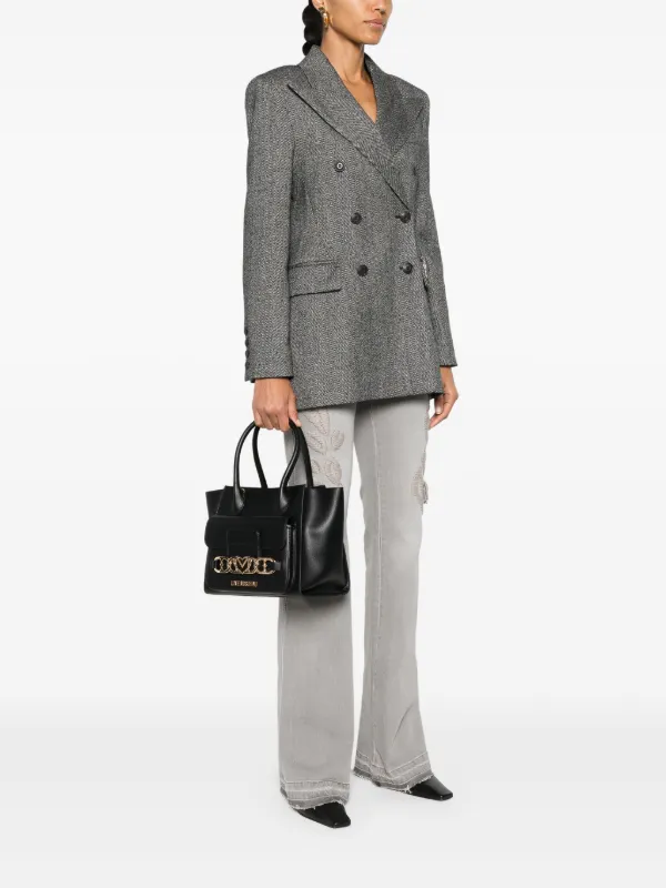 Moschino ロコフレトオフントッフショルタハック 【関税込】 Love Moschino logo-lettering Tote Bag | Black | FARFETCH