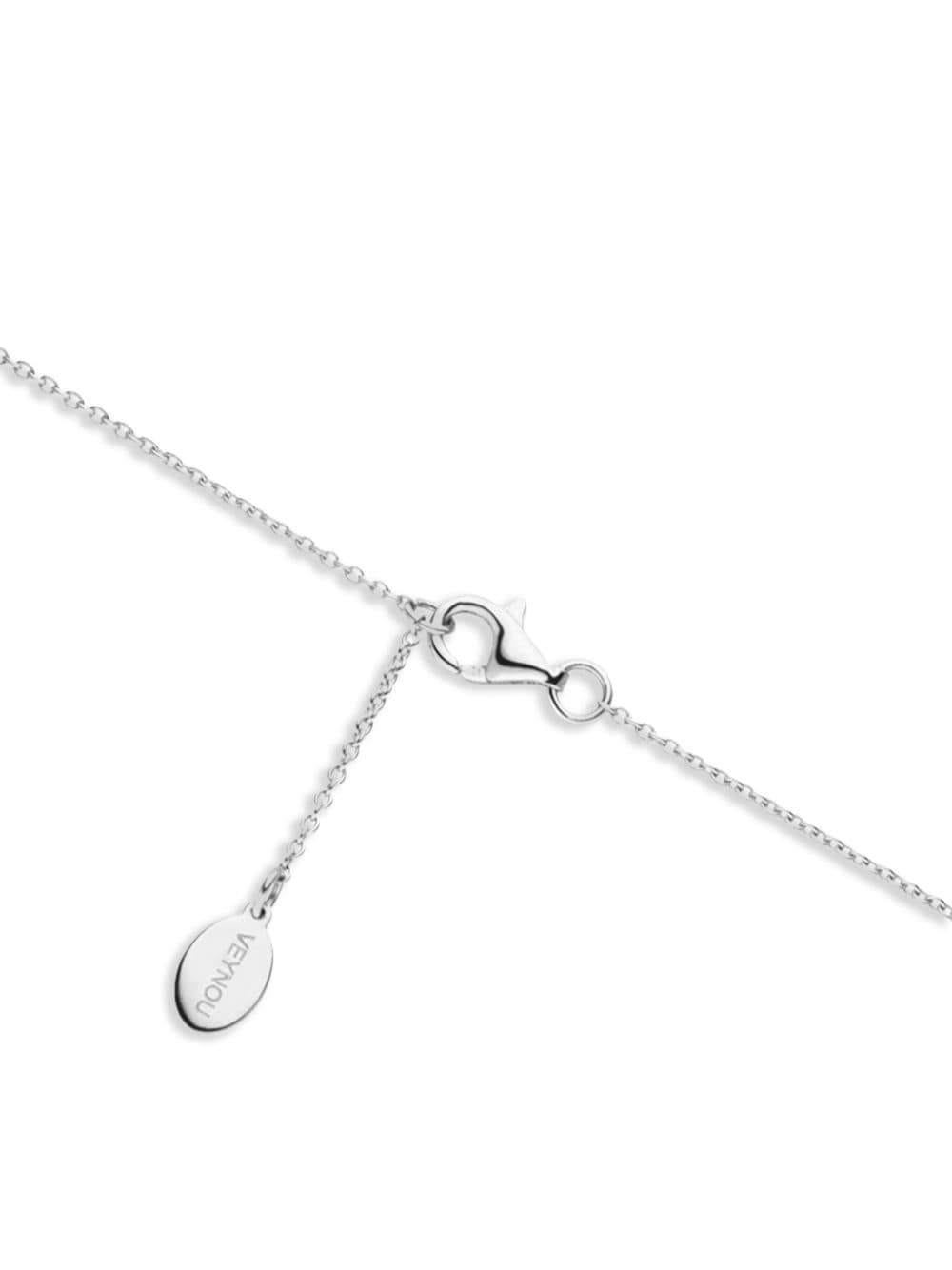 Shop Veynou 14kt White Gold Ava Sapphire Necklace In Weiss