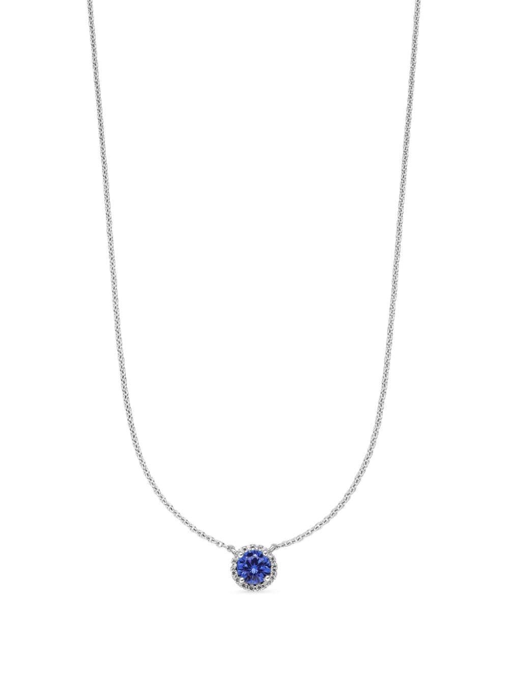 Shop Veynou 14kt White Gold Ava Sapphire Necklace In Weiss