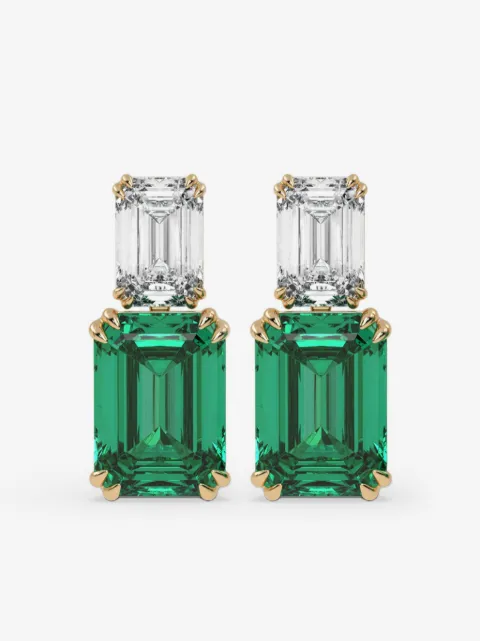 VEYNOU 14kt yellow gold Beyond Eden emerald earrings