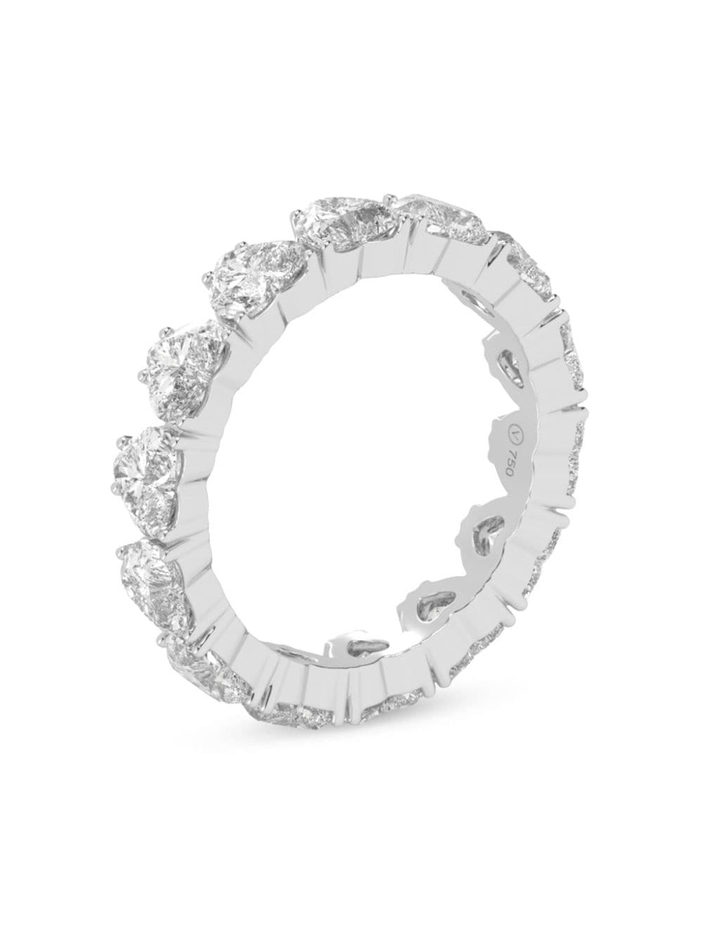 Shop Veynou 18kt Recycled White Gold Cara Memory Diamond Ring In Silver