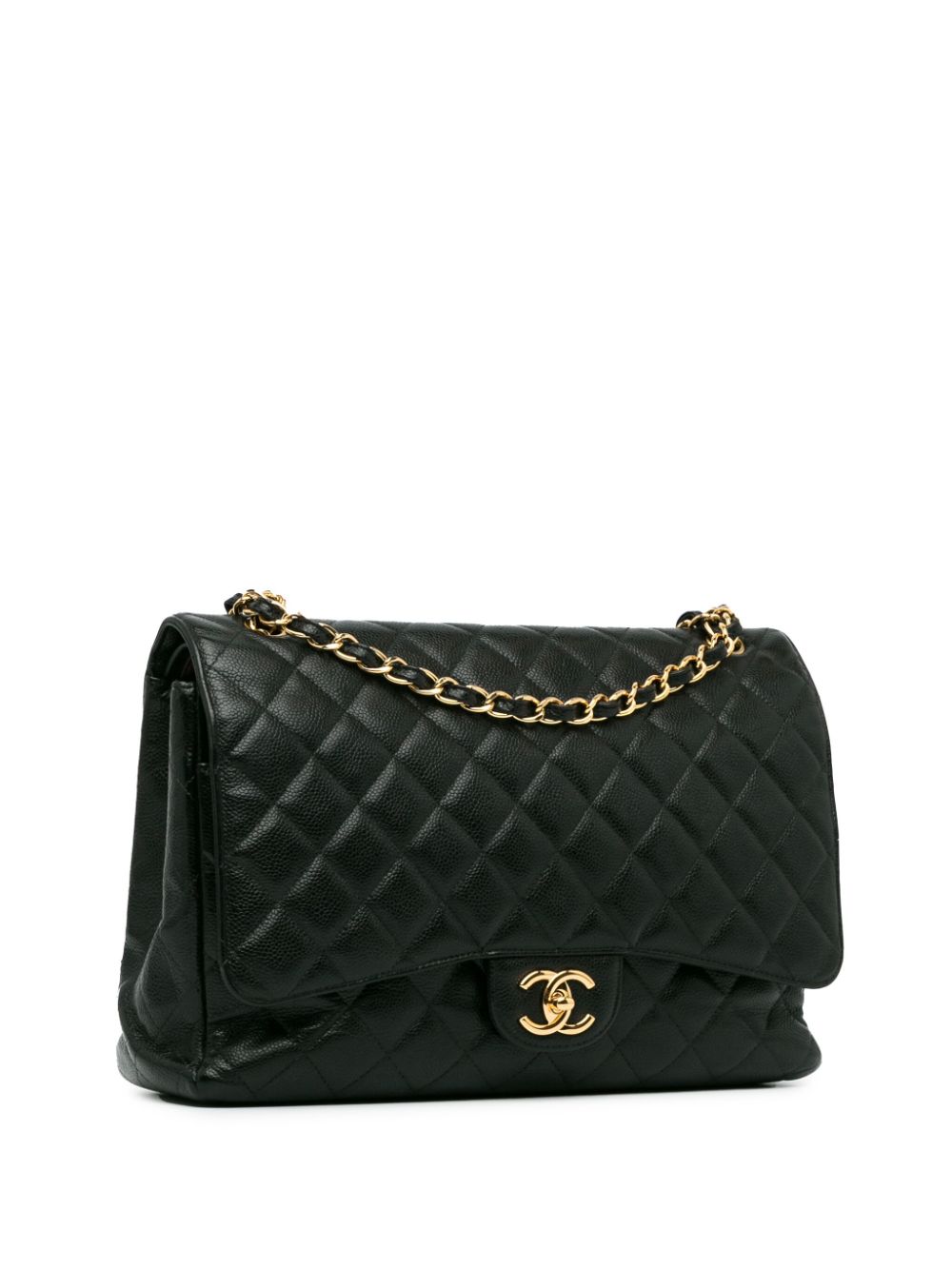 Cheap HOT SALE CHANEL 2014-2015 Maxi Classic Caviar Double Flap shoulder bag Women