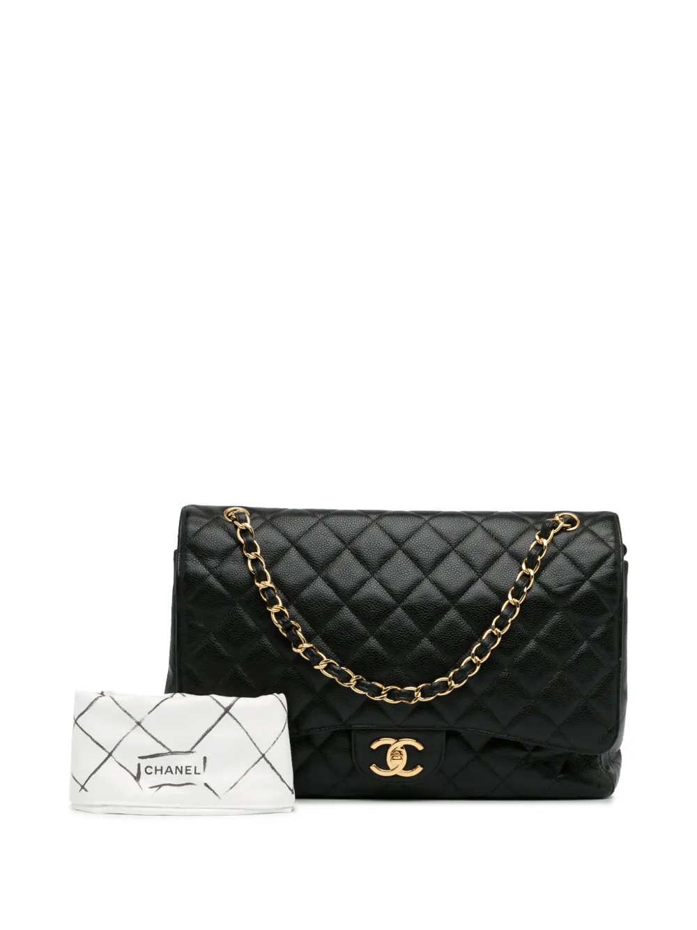 Cheap HOT SALE CHANEL 2014-2015 Maxi Classic Caviar Double Flap shoulder bag Women