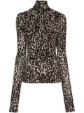 Blumarine Animalier-print blouse - Brown
