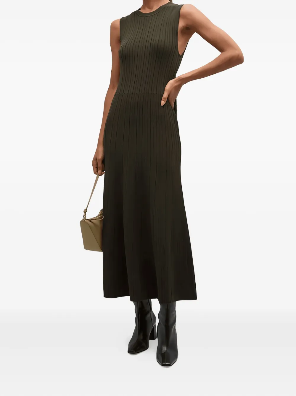 FRAME Mouwloze midi-jurk Groen