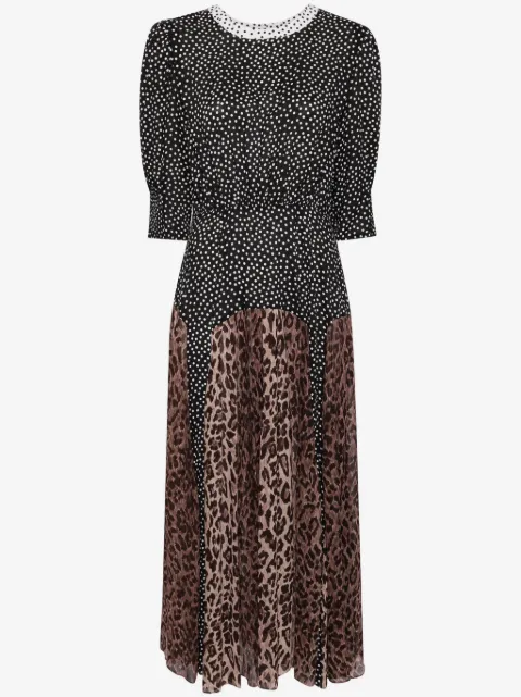 Rixo Meg Midikleid mit Leopardenprint