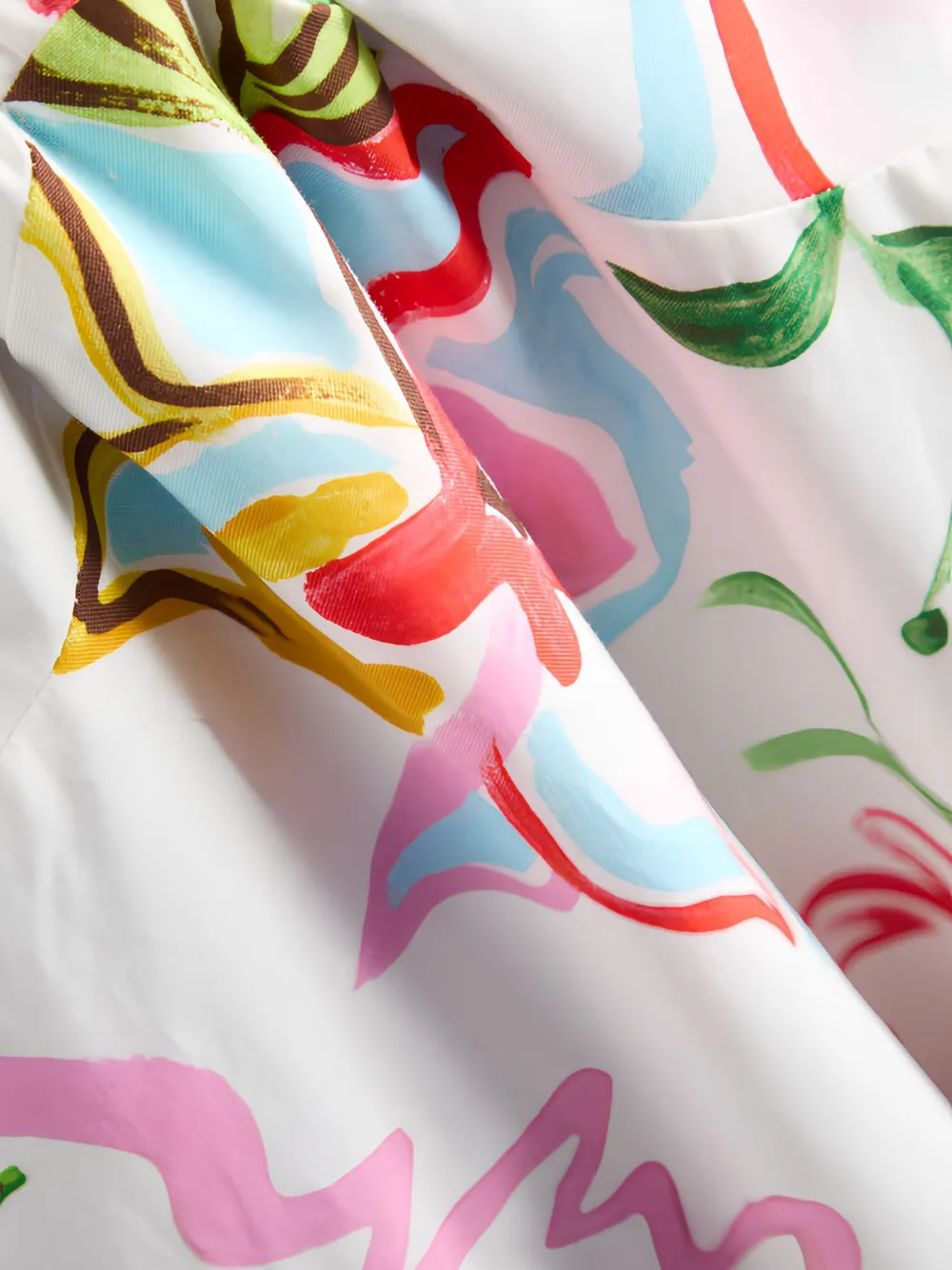 Olivia Rubin Midi-jurk met pofmouwen en bloemenprint Wit